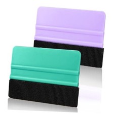 Vinyl Squeegee Tool, 2Pcs Purple and Teal Plastic Felt Squeegee for Vinyl