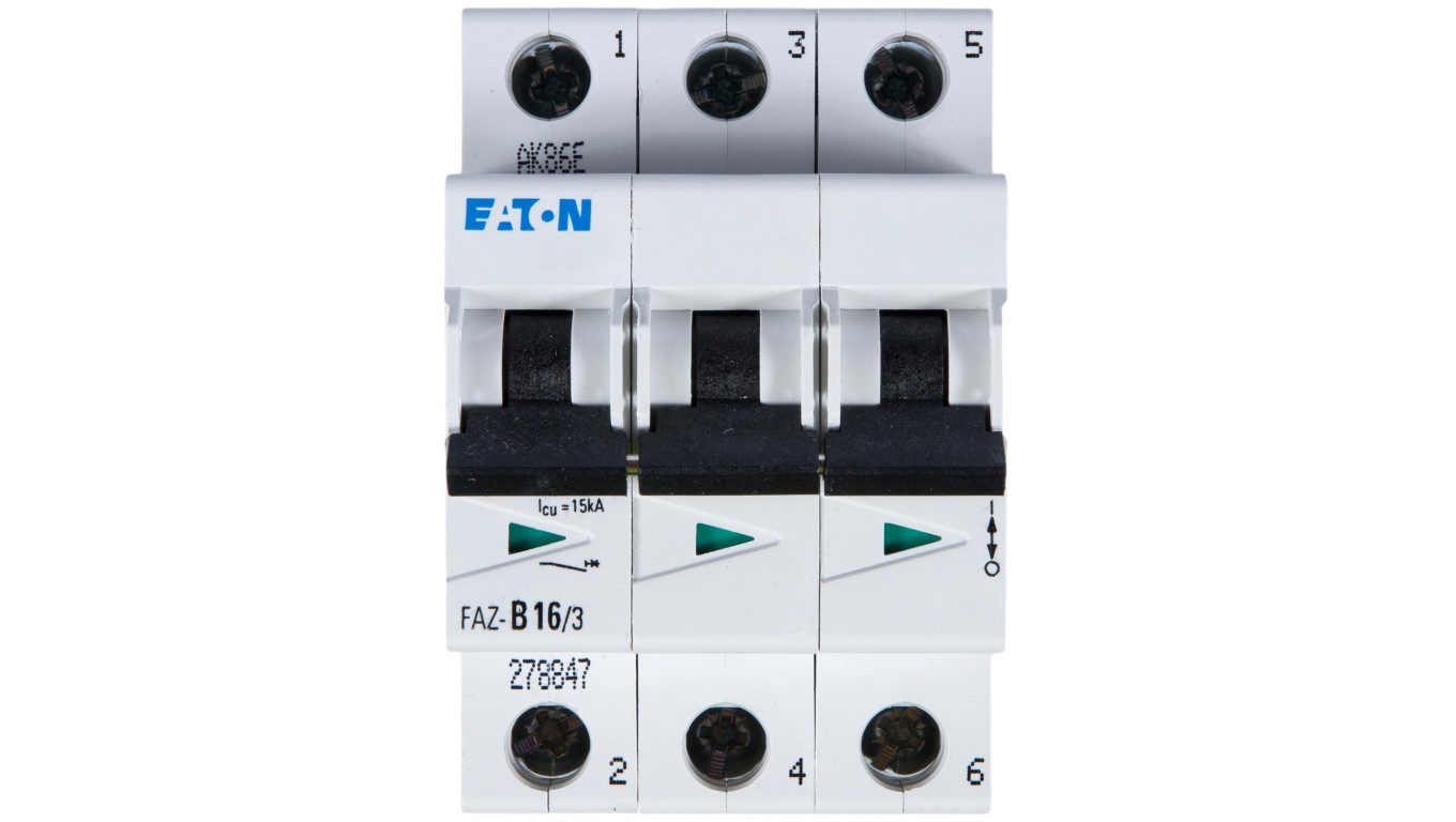 Overcurrent Switch 3P B 16A 15kA AC FAZ B16/3 278847