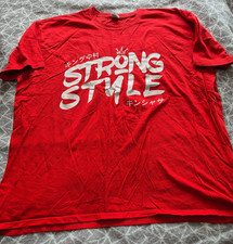 Mens Unisex Wrestling T-shirt 2XL Red Strong Style Japan NJPW Martial Arts Inoki