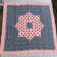 Vintage Golden Camel 30.5  100 Silk Scarf Hand Rolled  Printed Mandala