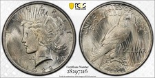 1922 PCGS MS64 Top 50 VAM-5C TDR Eroded Face Peace Silver Dollar w/Gold Shield