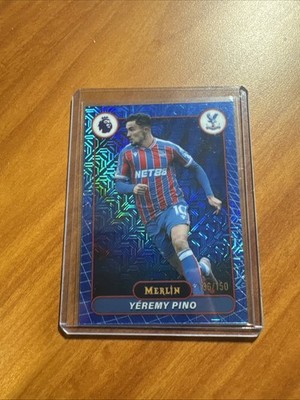 2025-26 Topps Merlin EPL Yeremy Pino Crystal Palace Blue Mojo Refractor 136/150