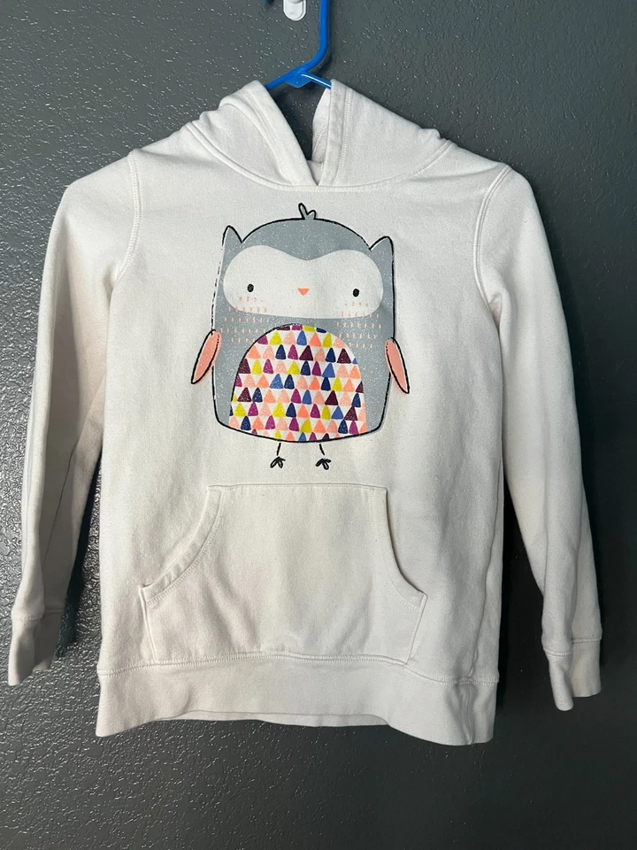 Circo Niñas Sudadera con Capucha L 10/12 Blanco Pullover Sudadera Búho Gráfico Canguro Bolsillo Foto 2 de 2