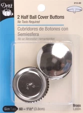 Dritz 213-60 Half-Ball Cover Buttons-Size 60 1-1/2" 2/Pkg