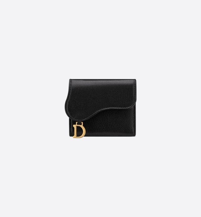 Dior Saddle Lotus Wallet in Black 134143596