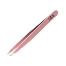Rubis Classic Stainless Steel Slanted Tweezers for Precise Eyebrows and Pink