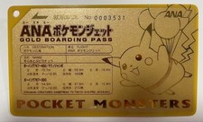 Pokemon Jet ANA GOLD BOARDING PASS Pikachu Pok mon