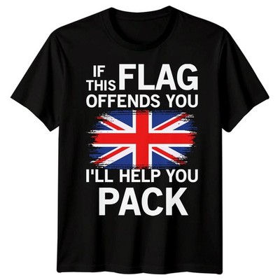 If This Flag Offends You Union Jack T-Shirt Patriotic Britain Tee...