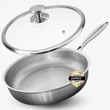 Plateful Titanium Pan For Cooking 12" - Pure, No Coating Non-Stick Titanium Cook