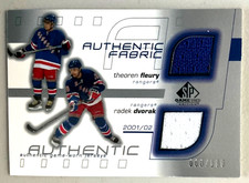 Theoren Fleury Radek Dvorak 2001-02 UD SP Authentic Fabric #DF-FD xx/100 (140B-7
