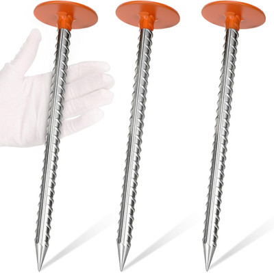 3 Pack Rebar Property Line Markers 11.8X2.8 Inch Permanent Survey Stakes Heavy D