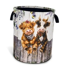 Highland Cow Laundry Basket Cute Calf Oxford Cloth Laundry Cute Highland Cow