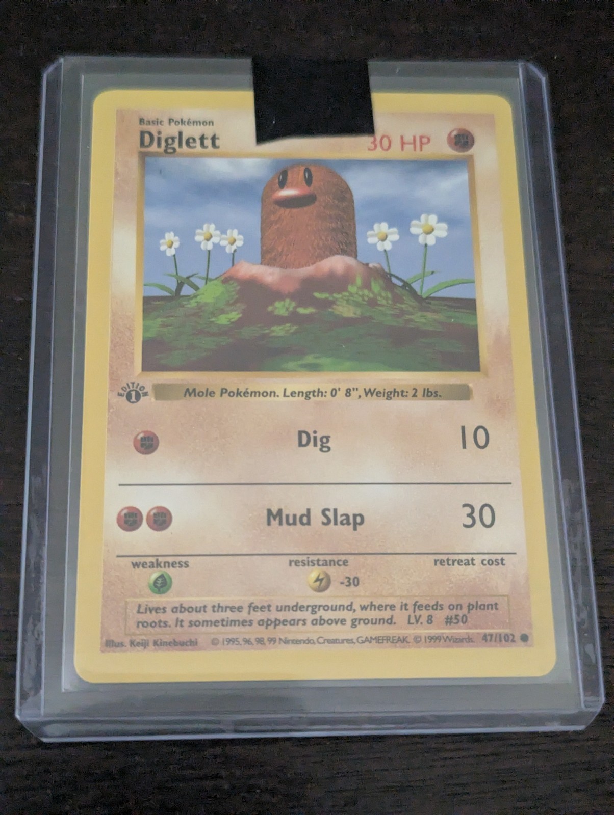 Pokémon TCG Diglett Base Set 1st Edition Shadowless 47/102 NM