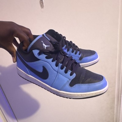 Jordan Air Jordan 1 Low Men's Low-Top Colorblock Lace-Up Sneaker Blue