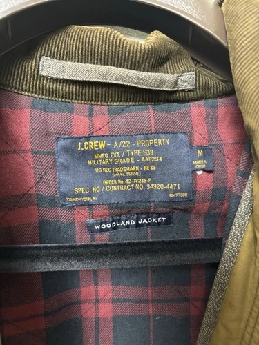 J Crew Jacket Mens M Brown Tan Woodland Military Field Barn Coat Lobster Fireman image 9