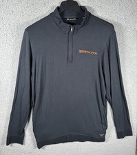 Travis Mathew Sweater Mens Extra Large XL Black 1/4 Zip Stretch Fleece Lining