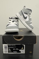 Jordan 1 Mid Light Smoke Grey Toddler Size 3c New 640735-078 Air Jordan Mid Baby