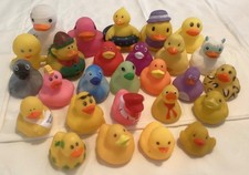 Lot of 27 Medium Small Rubber Jeep Ducks Ducky Off Brands Elf Mummy Fun