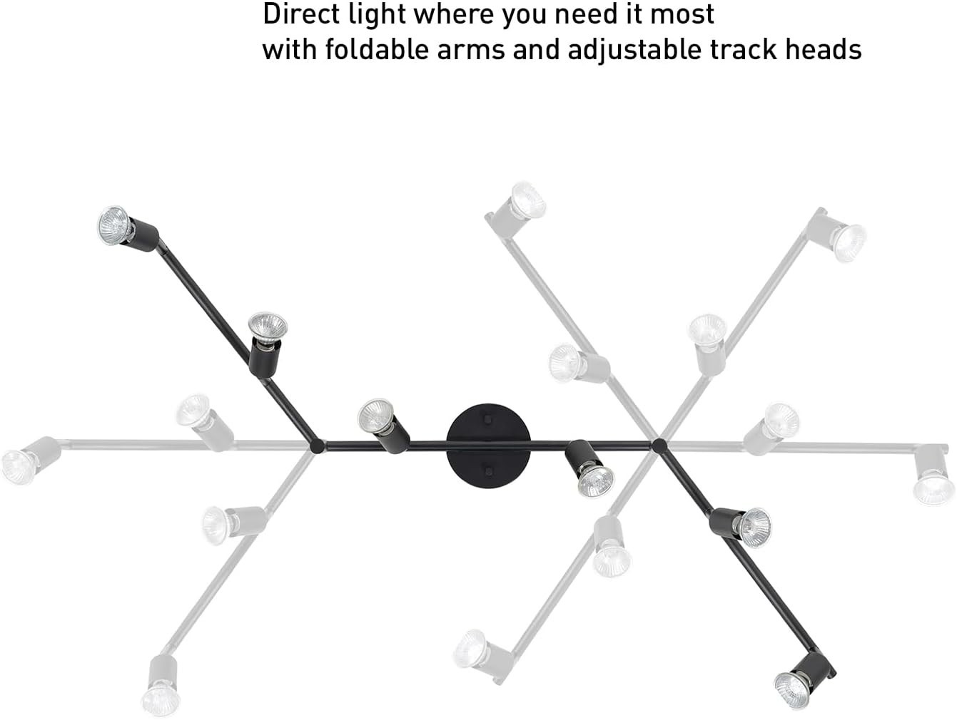 Customizable 6-Light Track Lighting Kit - Foldable Design, Ideal for Indoor Use