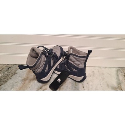 Sorel Kids Insulated Waterproof Gray/Blue Boots Size 8 NWT