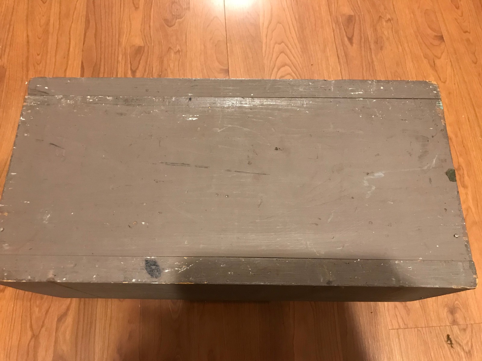 VTG-Painted wooden tool carrier-1940s?-caddy-tote-primitive-farmhouse-country