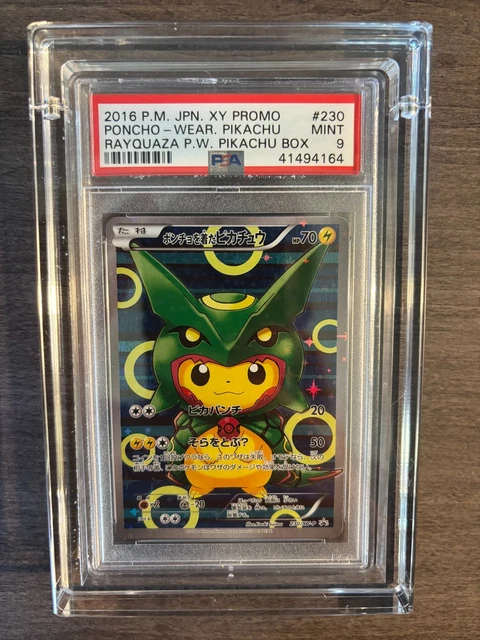 2016 Pokemon JAPANESE XY Promo PONCHO-WEARING PIKACHU PSA 9 RARE Rayquaza #230