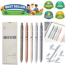 Gel Pens, 5 Pcs 0.5mm Black Ink Pens Fine Point Smooth Writing Pens, Series ...