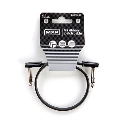 Jim Dunlop, 1/4-Inch Right Angle MXR Ribbon TRS Patch Cable 1 1 Foot, Black 