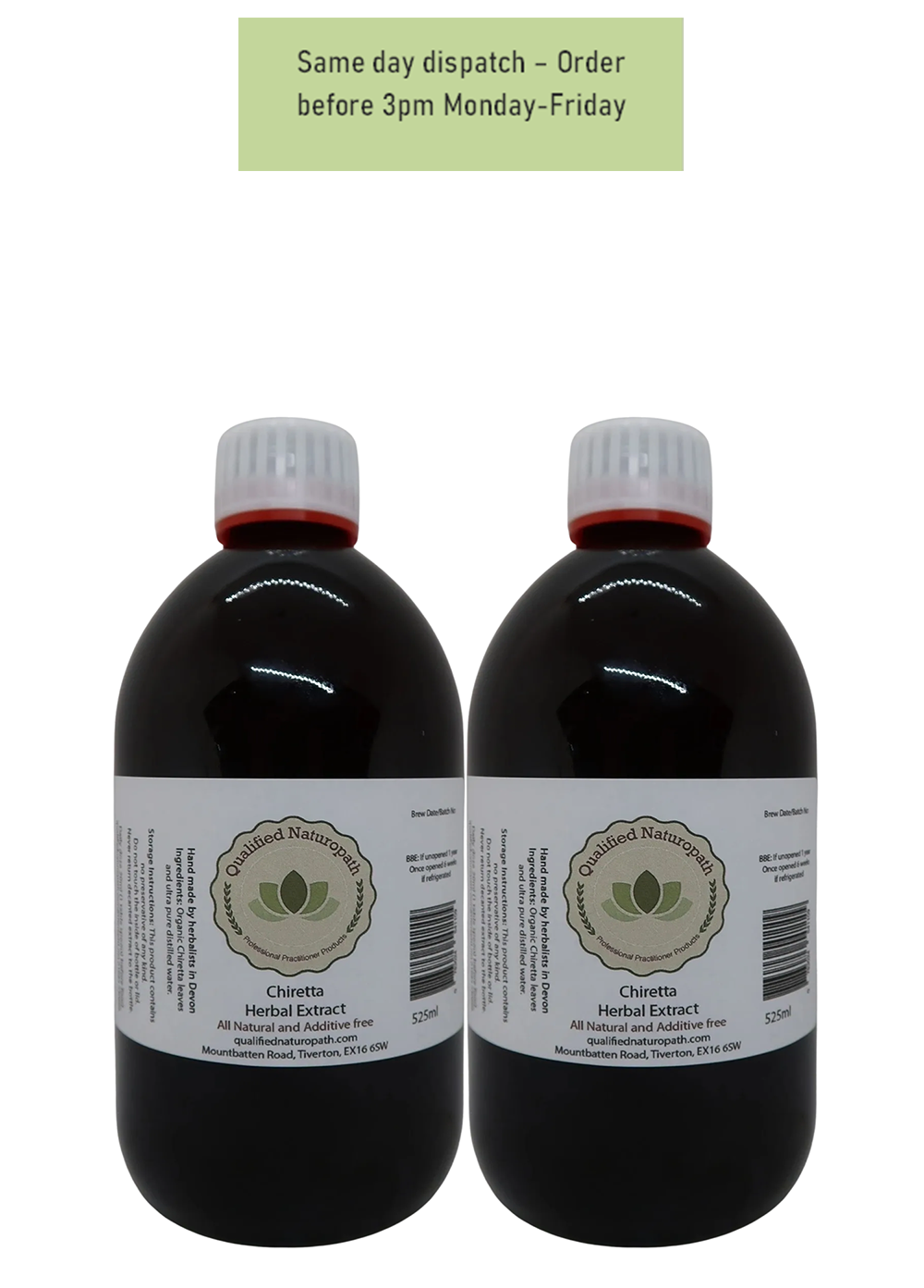 Chiretta Herbal Extract -  Twin Pack 1050ml (2x525ml) - Next Day Delivery