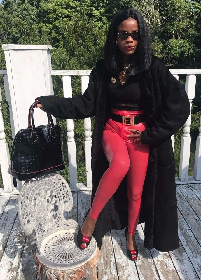 Mint Designer Reversible hooded Full length black Shearling lamb Fur Coat S-M