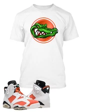 Gator Graphic Sneaker Tee Shirt Match J6 Orange Pro Club Shaka Big Tall Sm T
