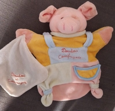 Doudou Et Compagnie Pig Hand Puppet Baby Soft Toy Comforter