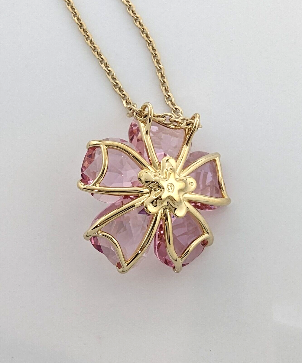 New Gift Box SWAROVSKI 5650569 Pink Flower Gold Crystal Florere
