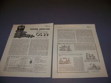 VINTAGE..O.S. 29 5CC AIRCRAFT R/C ENGINE..4-VIEWS/GRAPHS/SPECS..RARE 715P