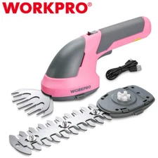 WORKPRO 2 in 1 Handheld Hedge Trimmer Cordless Grass Shear Shrubbery Trimmer NEW