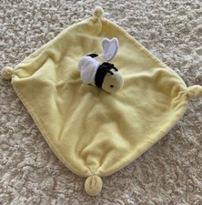Burts Bees Baby Yellow Black White Crinkle Fleece Bee Lovey Security Blanket Toy