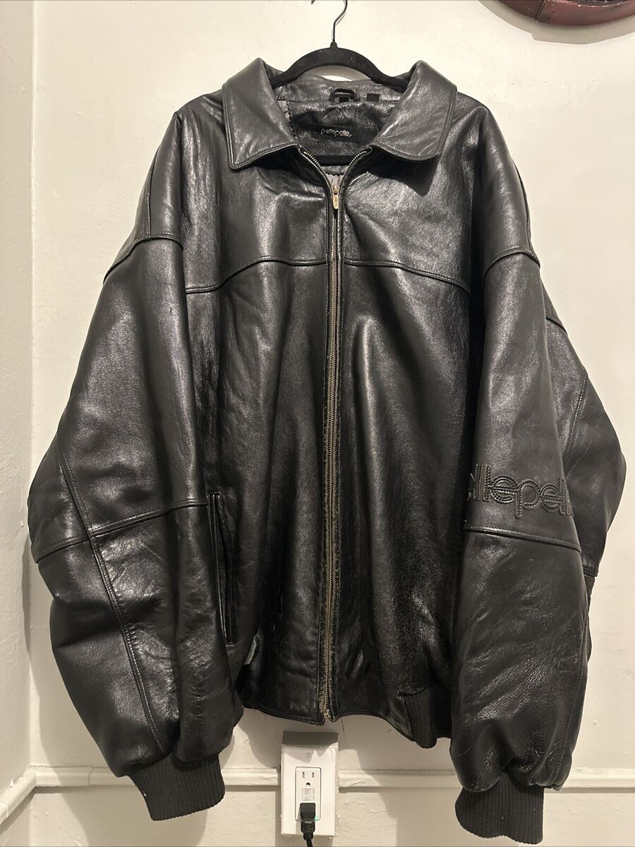 Vintage Pelle Pelle Black Leather Jacket Men's Size 58 READ Vintage Pelle Pelle Black Leather Jacket Men's Size 58 READ