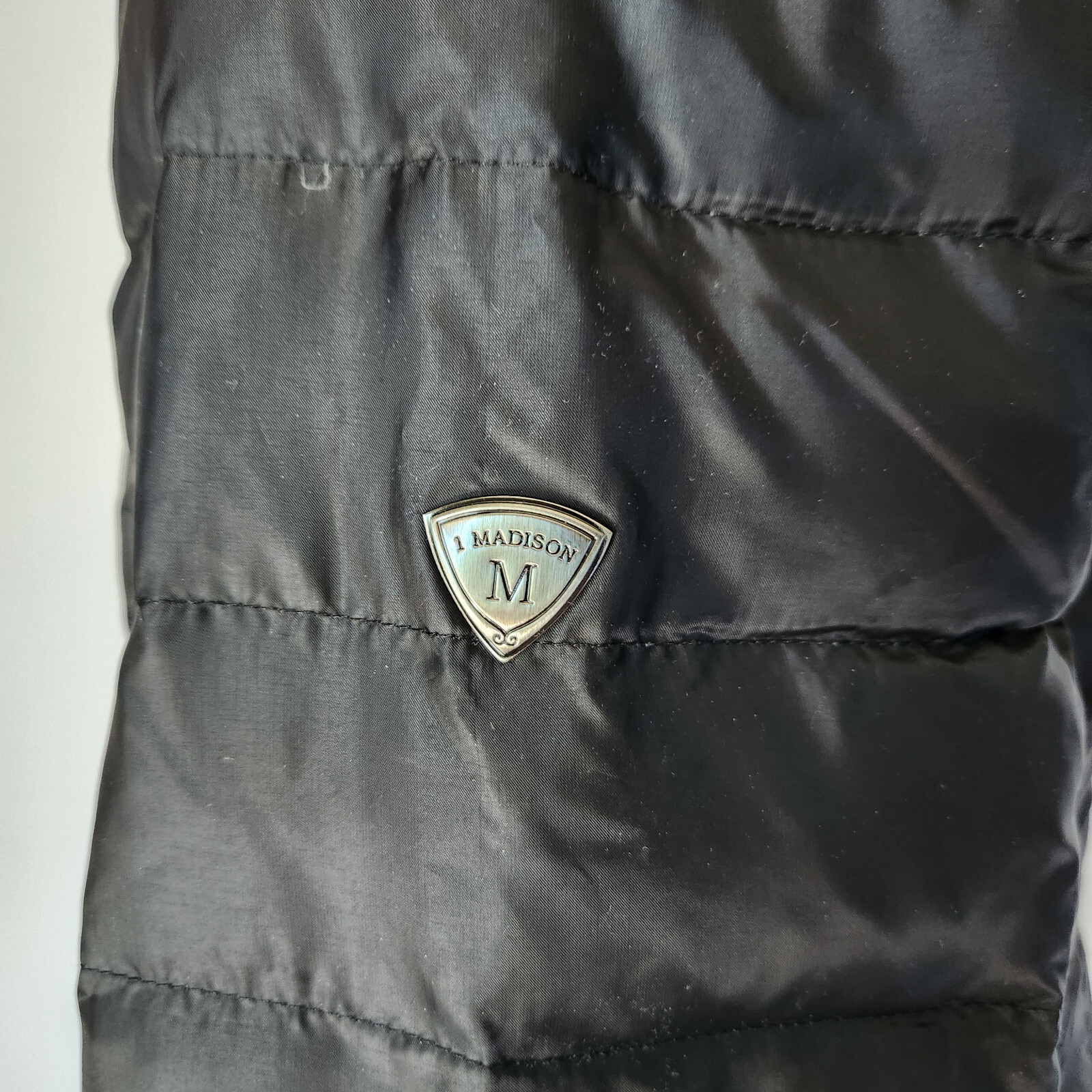 I Madison Expedition Down Puffer Hooded Jacket Ruffle Zip Black Women's S