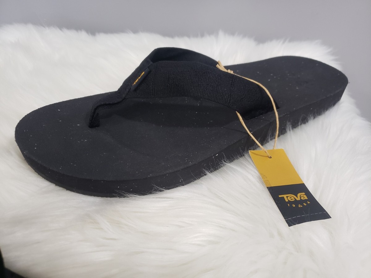 NEW WITHOUT BOX Teva Men's Mush II Flip-Flop Solid Black Sandal Size 13