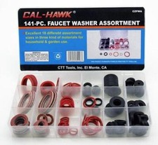 141 pc Rubber Garden Hose Faucet Sink Plumbing Washer Seal Ring Assortment Set