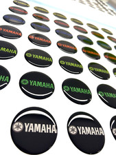 YAMAHA GEL BADGE DECAL LOGO UK BIKE MULTIPLE COLOURS 50MM