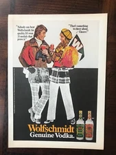 1972 vintage original print ad Wolfschmidt Genuine Vodka 80 & 100 Proof