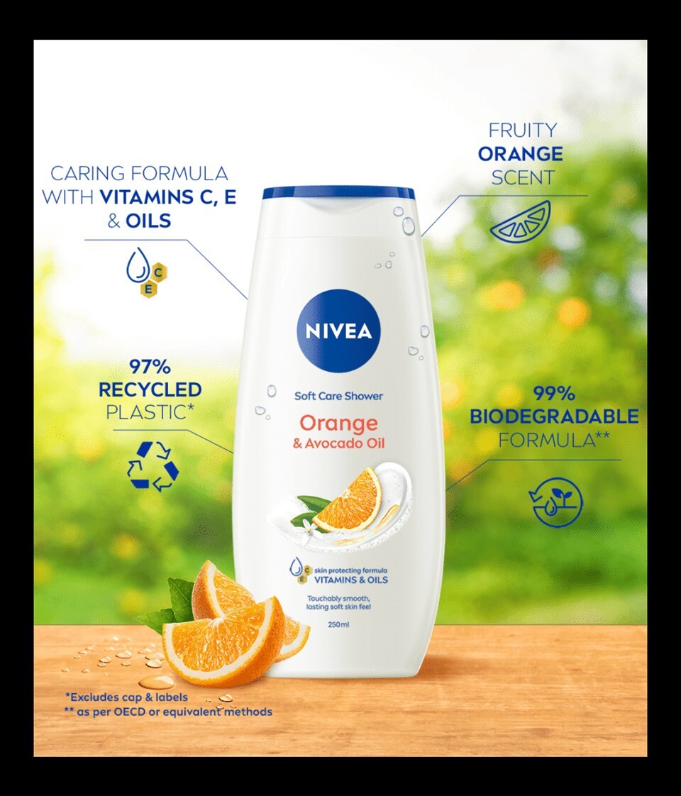 NIVEA Orange & Avocado Oil Shower Cream 4×250ml eBay