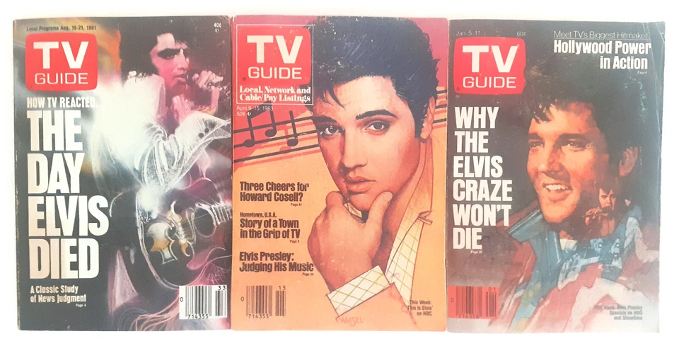 RARE LOT DE MAGAZINES ELVIS PRESLEY TV GUIDE - 1981 / 1985 - USA - Photo 1/1