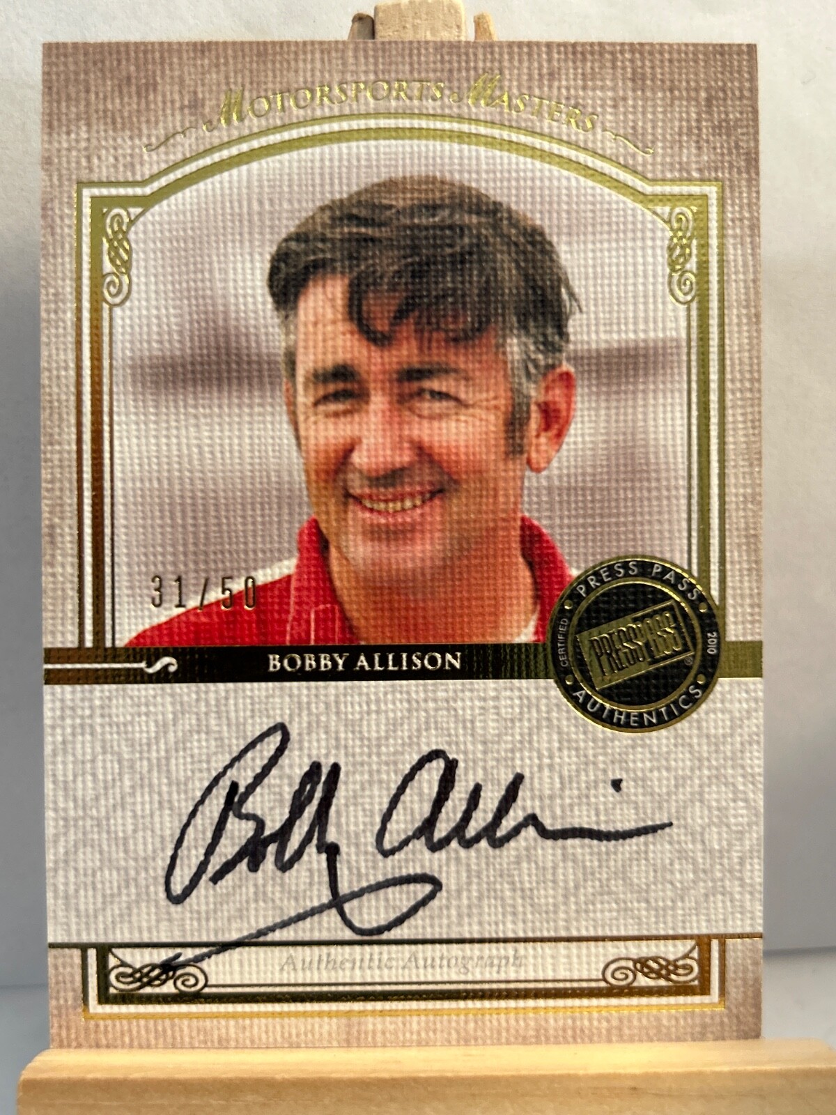 Bobby Allison Autographed Signed 2010 Press Pass Legends Gold card 31/50 