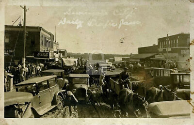 #ad Sioux Falls SD Daily Traffic Jam c. 1915 RPPC Photo Postcard COPY $4.95