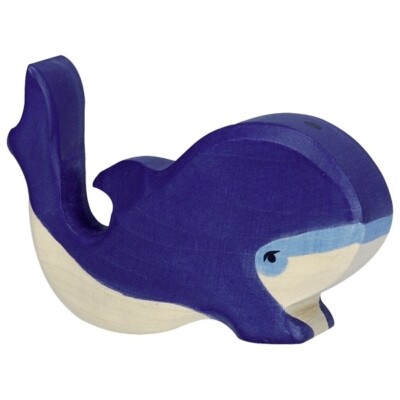 Holztiger 80196 Blue Whale Small 10 Cm Wooden Figures Series Water World