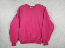 Vintage 90's Blank Crewneck Sweatshirt Women L Pink Lee Sturdy Sweats Made USA