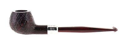 ASHTON BRIGLE XX Sandblasted Brown Shape Straight Prince Genuine Silver Pipe