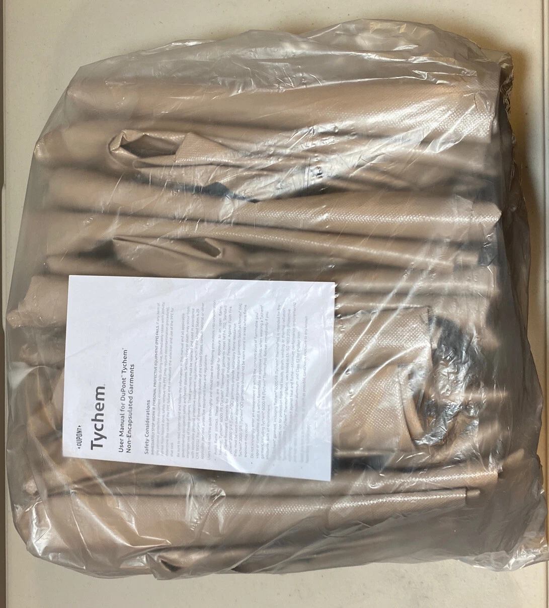 Hazmat Coveralls Dupont Tychem 5000 CPF 3, Large, Elastic Ankle & Cuff, Qty 6 image 2